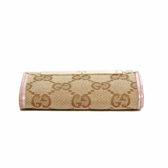 Gucci monogram canvas pink leather trim key case - Picture 3 of 8